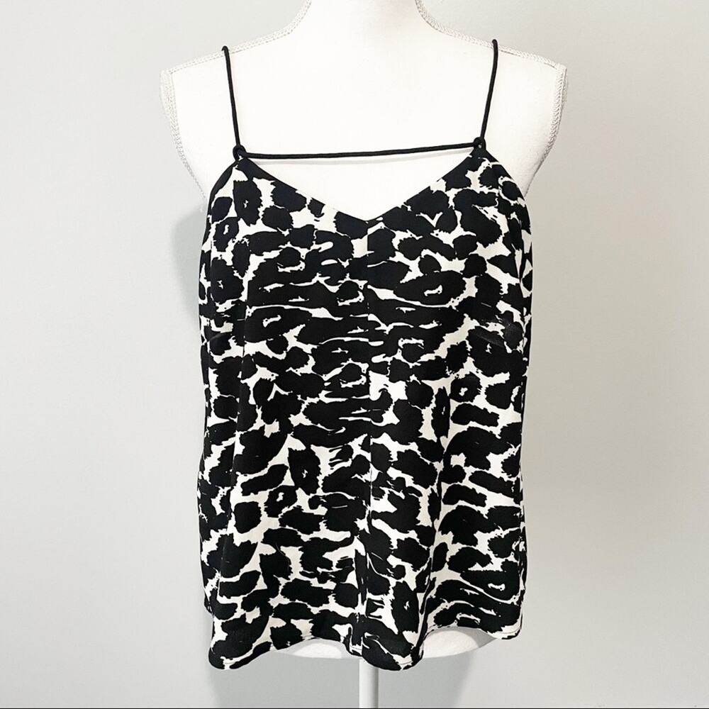 Finders Keepers black animal print tank low back loose fit large